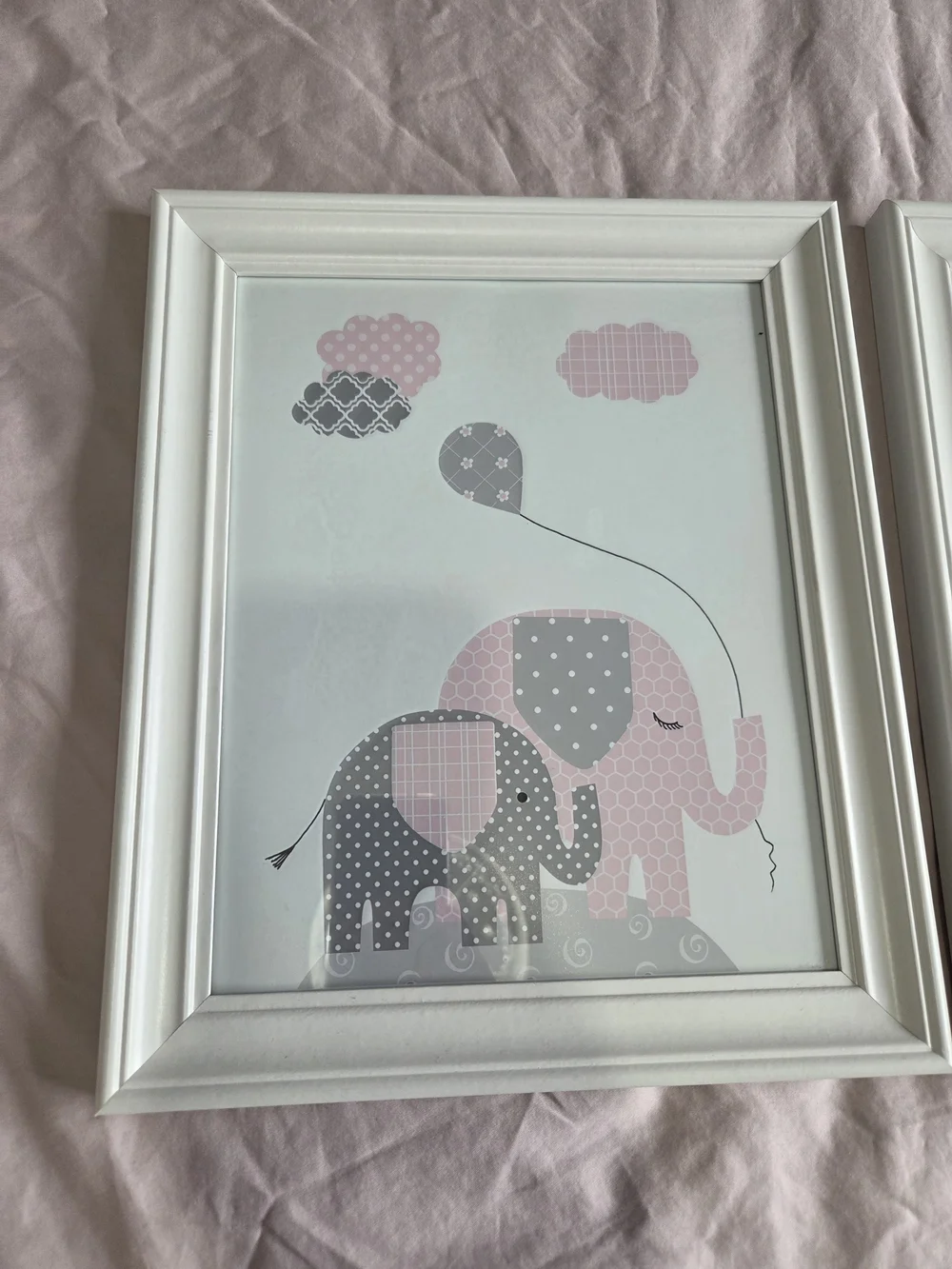 Unbranded Pink & Gray Elephant Stacked Wall Art - Home Wall Décor